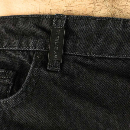 2Y Studios Arun Open Hem Straight Jeans - Black J-S-10014-BLK-