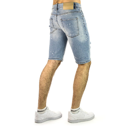 2Y Studios Victor Ripped Slim Fit Shorts - light blue 2Y-VICTOR-SHORTS-LBLUE-