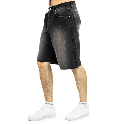 EightyFive Cut-Off Baggy Shorts Granite Black EF-0525-00004-002-GTB-