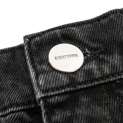 EightyFive Cut-Off Baggy Shorts Granite Black EF-0525-00004-002-GTB-