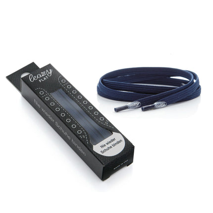 Leazy flat laces Schnürsenkel Größe L bis 6 Ösen flatlacesdunkelblauL-