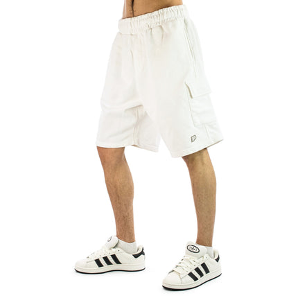 Pegador Leyton Terry Cargo Shorts- Washed Warm White PGDR-4625-551-